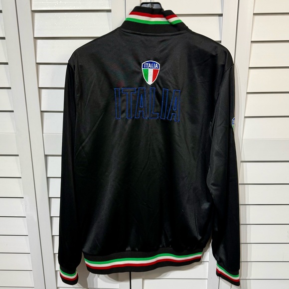 Italia Track Jacket Youth XL Fits Women’s S/M Black Tricolor - Picture 2 of 9